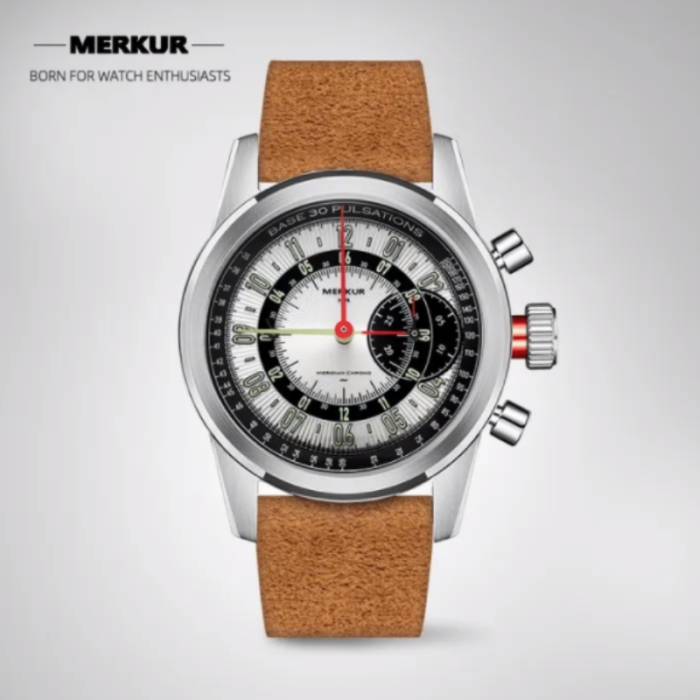 New MERKUR Skull Chronograph New MERKUR Sport Panda Chronograph Sapphire Vintage Handwinding Mechanical For Mens Seagull 1963 movementSapphire Vintage Handwinding MechanicalFor Mens Seagull 1963 movem...