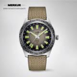 NEW MERKUR Made China 304 Pilot Watch Mechanical Mens Sub second Hand Watch retro oil yellow luminous handwind