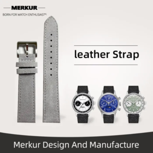 New MERKUR Watch Pam Leather Band Strap 20MM  From Merkur Military  water Resist For Mens Womens Watches Diver Chronograph Tourbillon Vintage Retro Pilot Watch Seagull 1963