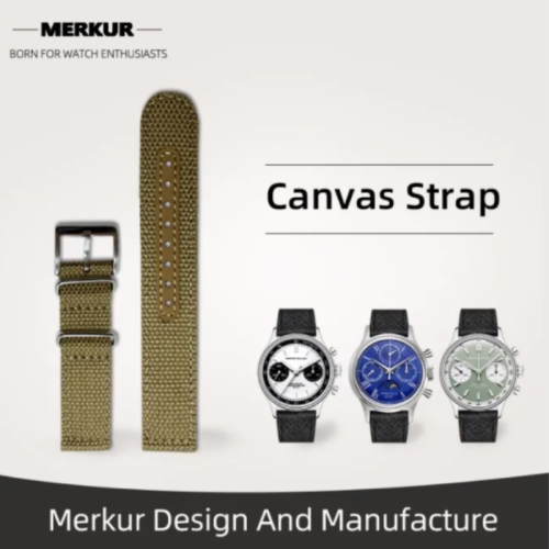 New MERKUR canvas 20MM military leather waterproof men's and women's watch diving chronograph tourbillon retro retro pilot watch