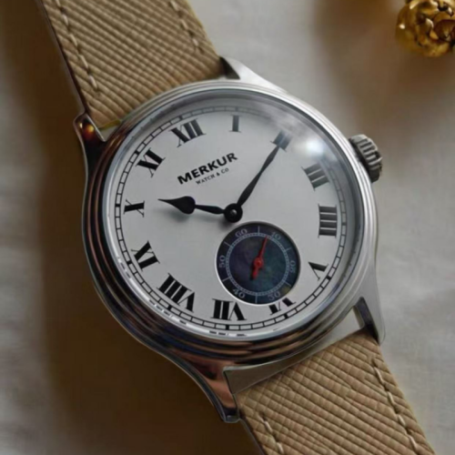 The NEW MERKUR Yin engraved natural deep mother of pearl manual mechanical watch men's sapphire waterproof