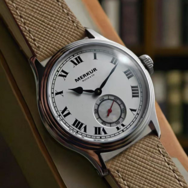 The NEW MERKUR Yin engraved natural deep mother of pearl manual mechanical watch men's sapphire waterproof