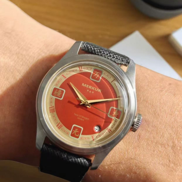 NEW MERKUR Year of Rabbit Limited 100  casual manual mechanical watch steel Military watch Vintage Date Window
