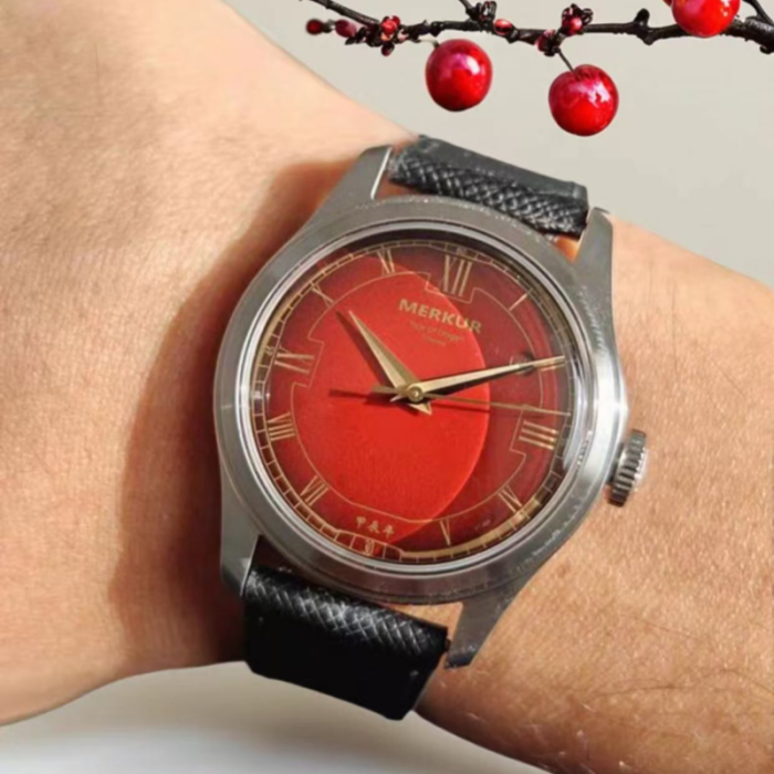 NEW MERKUR Year of Rabbit Limited 100  casual manual mechanical watch steel Military watch Vintage Date Window