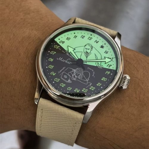 (Workplace Bull and Horse) Original 24-hour automatic mechanical watch men's sapphire all steel night light