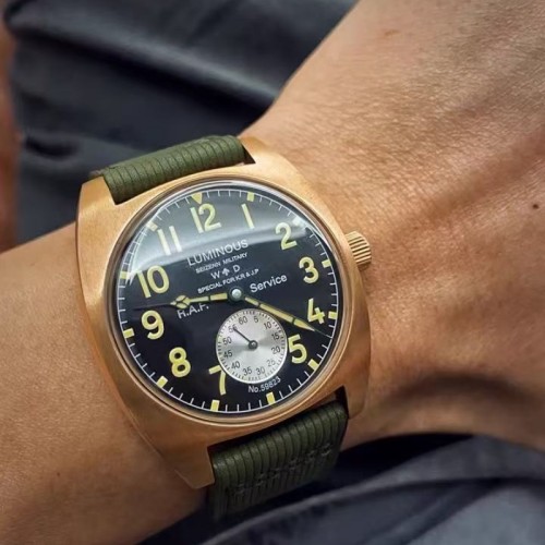 Bronze W10 Retro Night Light WWII Mechanical Watch Men's Watch