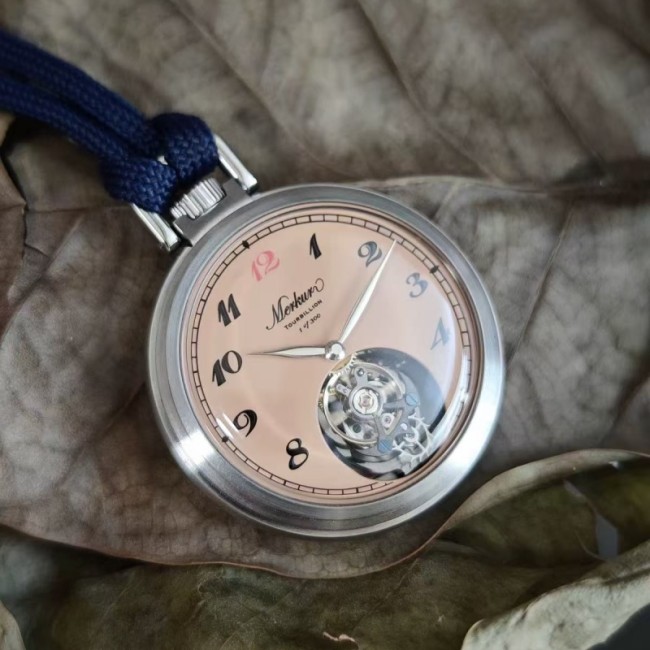(Retro pocket watch) Men's enamel manual mechanical tourbillon watch