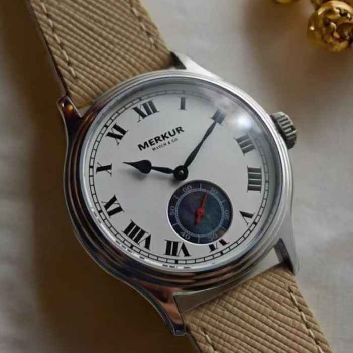 The NEW MERKUR Yin engraved natural deep mother of pearl manual mechanical watch men's sapphire waterproof
