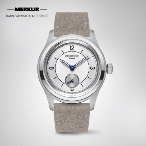 NEW Pierre Paulin business LEVEE series Handwinding Watch Sector Dial Salmon  silver dial  Vintage Casual Watch Mens