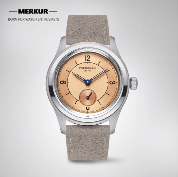 NEW Pierre Paulin business LEVEE series Handwinding Watch Sector Dial Salmon  silver dial  Vintage Casual Watch Mens