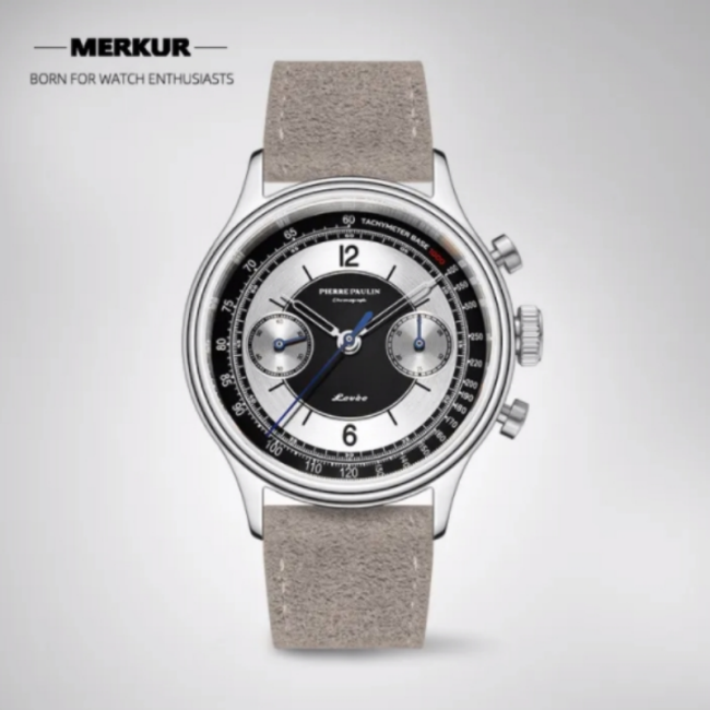 NEW Pierre Paulin business LEVEE series Handwinding Watch Sector Dial Mechanical Chronograph silver dial Vintage Casual Watch Mens