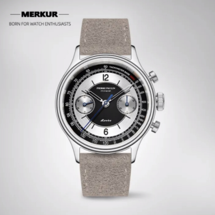 NEW Pierre Paulin business LEVEE series Handwinding Watch Sector Dial Mechanical Chronograph silver dial Vintage Casual Watch Mens