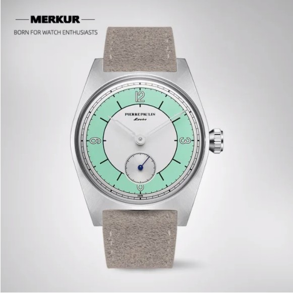 NEW Pierre Paulin business LEVEE series Handwinding Watch Sector Dial Salmon  silver dial  Vintage Casual Watch Mens