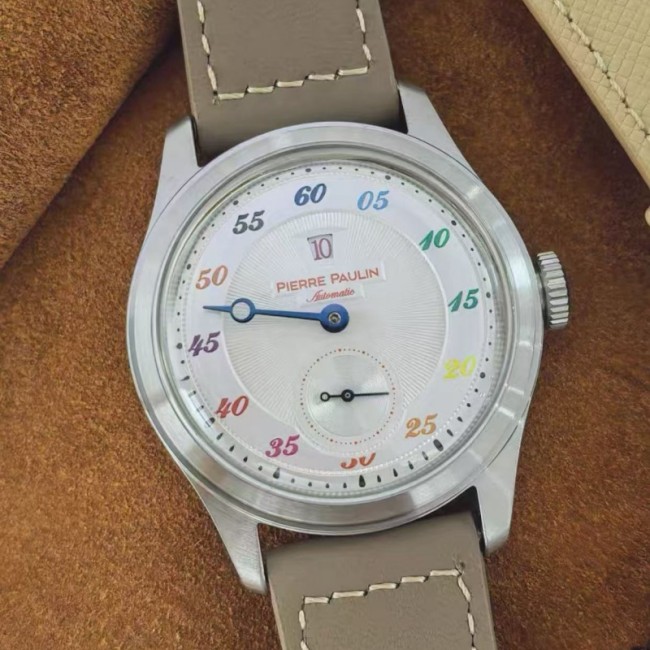 NEW Pierre Paulin Jumping Hour Automatic Seagull St17 mechanical watch steel watch Vintage Date Window