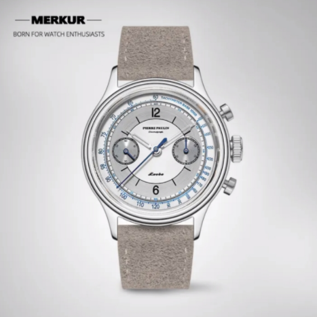 NEW Pierre Paulin business LEVEE series Handwinding Watch Sector Dial Mechanical Chronograph silver dial Vintage Casual Watch Mens