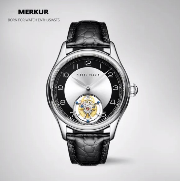 New Modern Style Flying Tourbillon PIERRE PAULIN Genuine Mechanical Dress Luxury Mens Watch Seagull Complicated Luxury