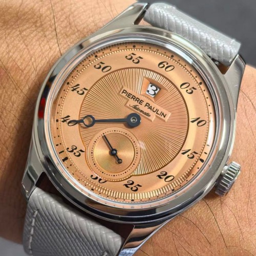 NEW Pierre Paulin Jumping Hour Automatic Seagull St17 mechanical watch steel watch Vintage Date Window