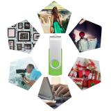 Memory Stick 1GB Thumb Drive 10 Pack USB 2.0 Flash Drives - Portable Swivel 1 GB Pendrive Multipack Jump Drives Gift - Green Data Storage Pen Drive Zip Drive with Lanyards by FEBNISCTE