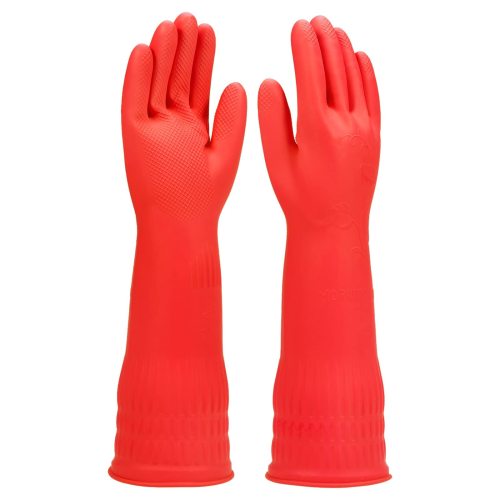 Rubber Dishwashing Gloves Kitchen Cleaning Gloves Long Sleeve Rubber Gloves Wear-Resistant Waterproof Reuseable