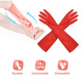 Rubber Dishwashing Gloves Kitchen Cleaning Gloves Long Sleeve Rubber Gloves Wear-Resistant Waterproof Reuseable