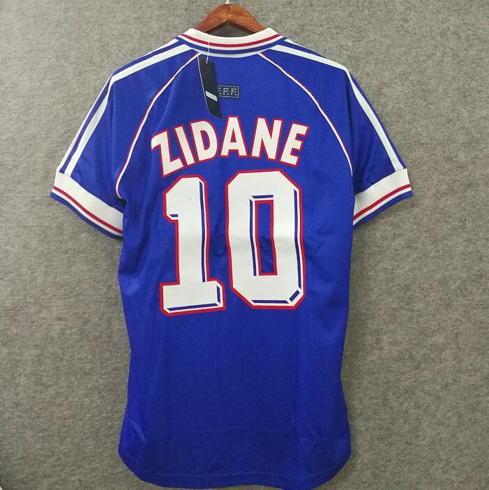 US$ 22.00 - 1998 ZIDANE #10 France Home Retro Soccer Jersey(右胸带小字 ...