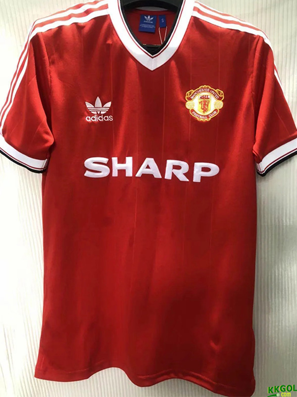 US$ 18 - 1983-1984 Man Utd Home Retro Soccer Jersey - www