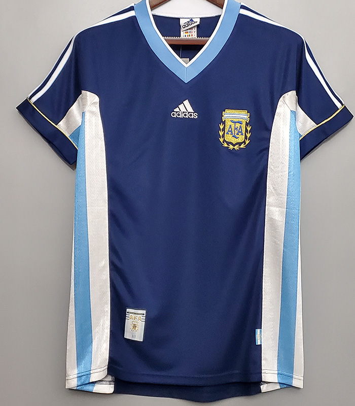 US$ 19.00 - 1998 Argentina Away Retro Soccer Jersey - www.kkgol.com