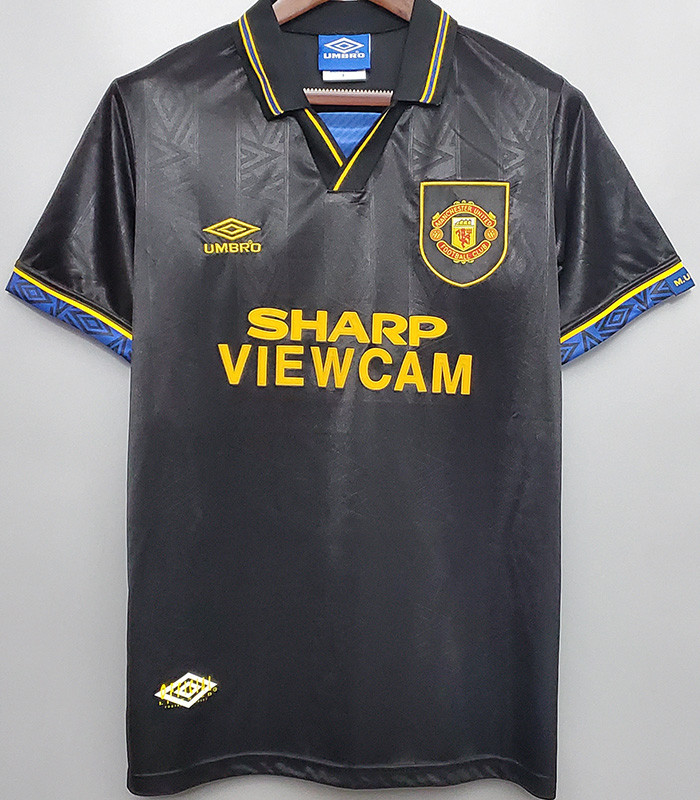 US$ 19.00 - 1993-1995 Man Utd Away Black Retro Soccer Jersey - www.kkgol.com