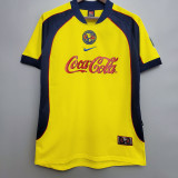 2001-2002 Club America  Home Yellow Retro Soccer Jersey