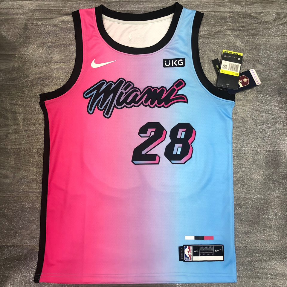 Miami Heat IGUODALA #28 City Edition Pink Blue Gradient Top Quality Hot