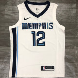 Grizzlies Morant #12 White Top Quality Hot Pressing NBA Jersey