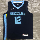 Grizzlies Morant #12 Blue Top Quality Hot Pressing NBA Jersey