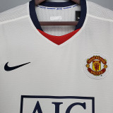 2008-2009 Man Utd  Away White Retro Soccer Jersey