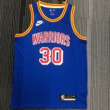WARRIORS CURRY #30 Blue 75th Anniversary Retro NBA Jersey