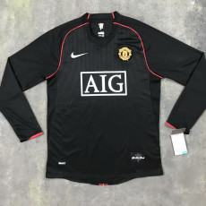 2007-2008 Man Utd Away Black long sleeve Retro soccer jersey (长袖)