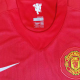 2007-2008 Man Utd Home Long sleeve Retro soccer jersey (长袖)