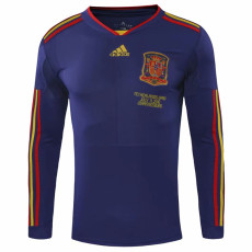 2010 Spain Away Long Sleeve Retro Soccer Jersey(带胸前决赛字) (长袖)