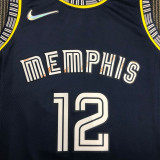 21-22 Grizzlies MORANT #12 Royal blue City Edition Top Quality Hot Pressing NBA Jersey