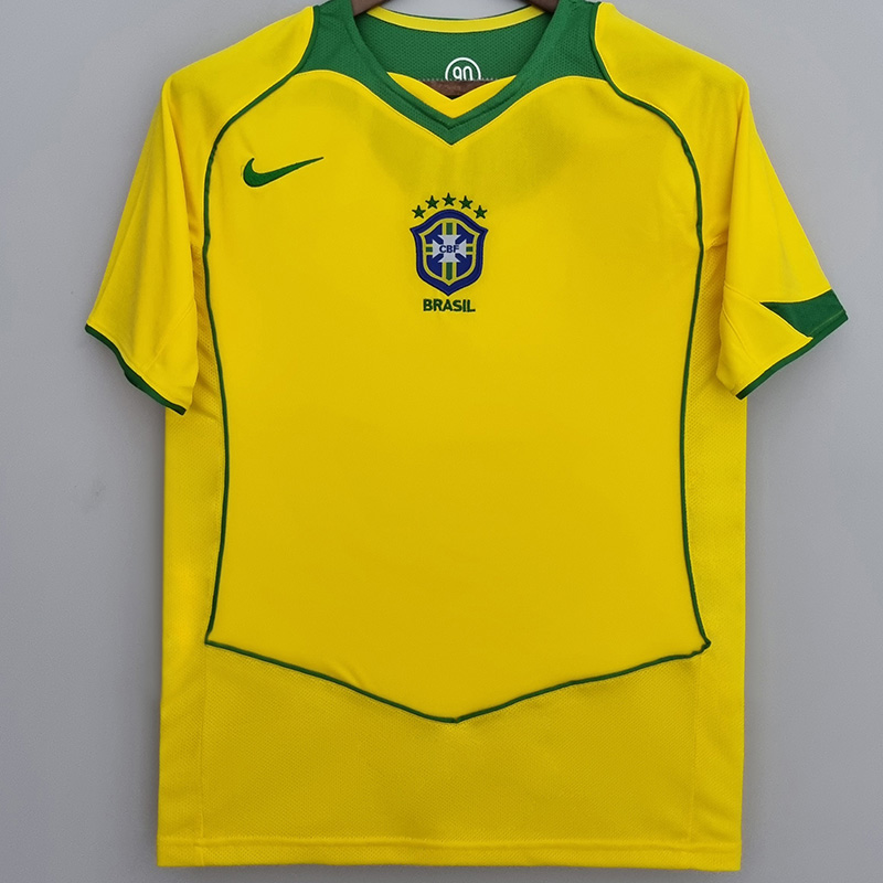 US$ 19.00 - 2004 Brazil Home Retro Soccer Jersey - www.kkgoold.com