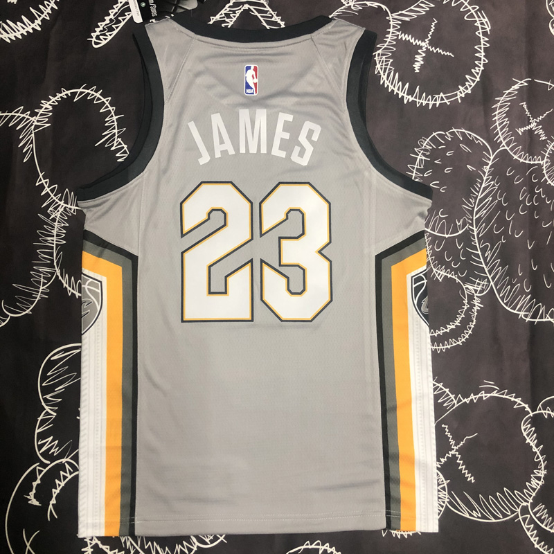 2018 JAMES #23 Cleveland Cavaliers Grey NBA Jersey - Kitsociety