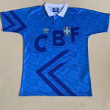 1992 Brazil Blue Retro Soccer Jersey