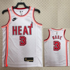 22-23 Heat WADE #3 White Top Quality Hot Pressing NBA Jersey (Retro Logo)