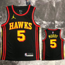 HAWKS MURRY #5 Black Top Quality Hot Pressing NBA Jersey  (Trapeze Edition)