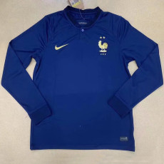 22-23 France Home World Cup Long Sleeve Soccer Jersey (长袖)