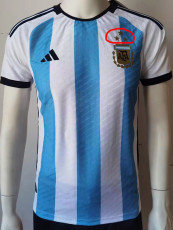 22-23 Argentina Home 3 Stars Player Version Soccer Jersey (三星)