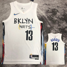 22-23 NETS HARDEN #13 White City Edition Top Quality Hot Pressing NBA Jersey