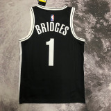 22-23 NETS BRIDGES #1 Black Top Quality Hot Pressing NBA Jersey (V领)