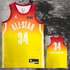 2023 ALL STAR ANTETOKOUNMPO #34 Yellow Top Quality Hot Pressing NBA Jersey (全明星)