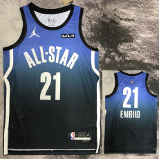 2023 ALL STAR EMBIID #21 Blue Top Quality Hot Pressing NBA Jersey (全明星)