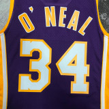 2000 LAKERS O‘NEAL #34 Purple Retro Top Quality Hot Pressing NBA Jersey(V领)